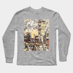 Pittsburgh Skyline / PPG / Smithfield Street Bridge original artwork by Tim Crowley Long Sleeve T-Shirt